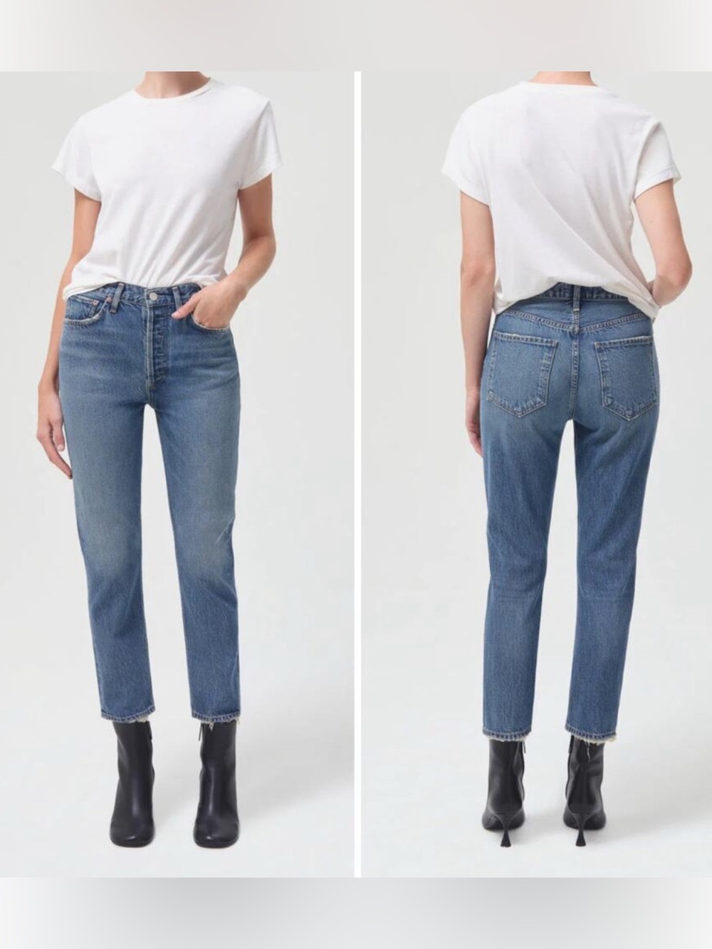 Agolde Women's riley Straight-Leg Jeans in Medium Blue Wash